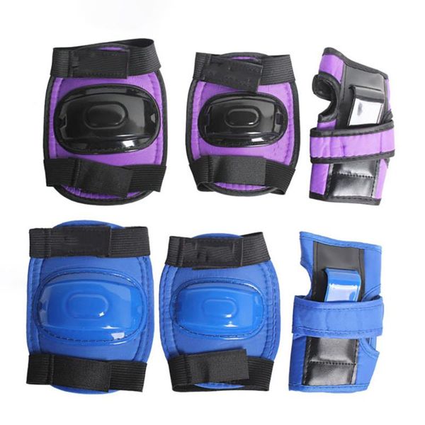 

6pcs kid skating bike protective gear sets knee elbow pads bicycle skateboard ice skating roller hand guard protector, Black;gray