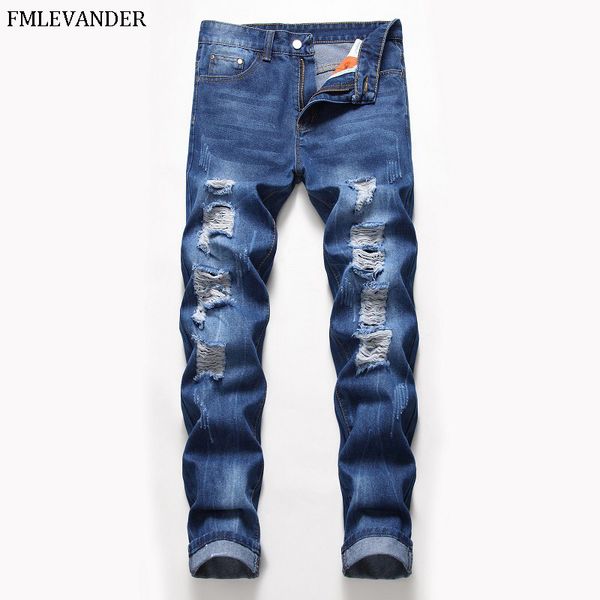 

new arrival young men casual jeans slim straight elasticity men pants male jeans, Blue