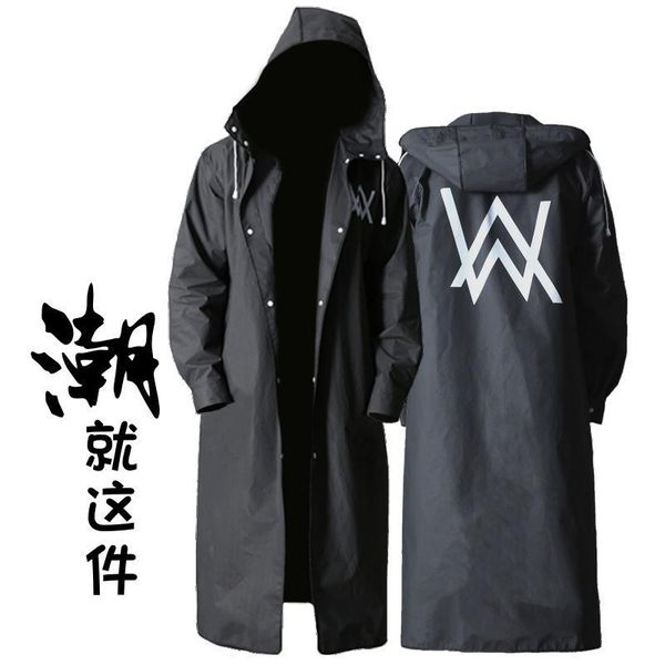 

black tide raincoat fashion eva custom logo design outdoor men's long section of alan walker