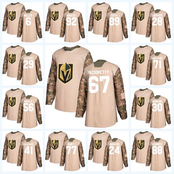 

67 Max Pacioretty Vegas Golden Knights Camo Veterans Day William Karlsson Reilly Smith Fleury Alex Tuch Ryan Reaves Tomas Nosek Jersey