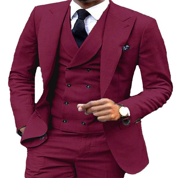 

custom design mens suits double-breasted formal business slim fit tuxedos for wedding 3 pieces blazer+vest+pant b111, White;black