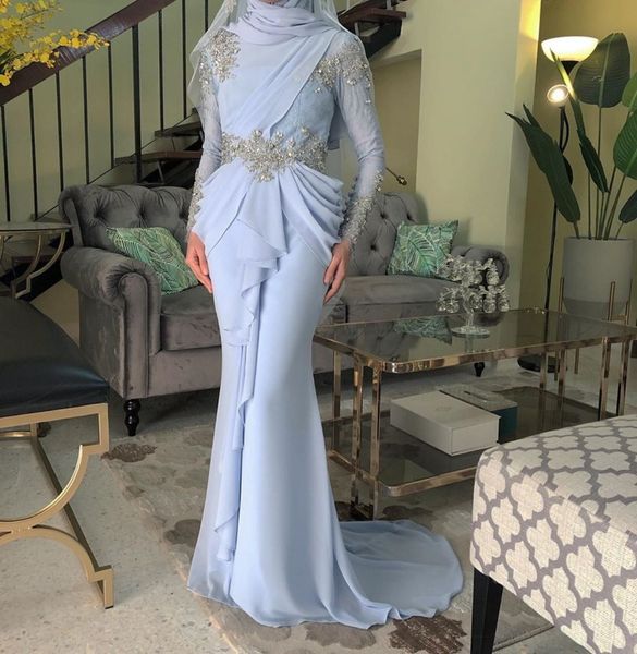 

mermaid mother of the bride prom muslim evening dresses robe de soiree, Black