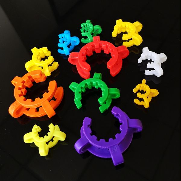 10mm 14mm 18mm Plastica Keck Clip Laboratorio Morsetto da laboratorio Clip colorate Collegare Fumo di fumo Accessori Fit Tubi dell'acqua Adattatore Downstem