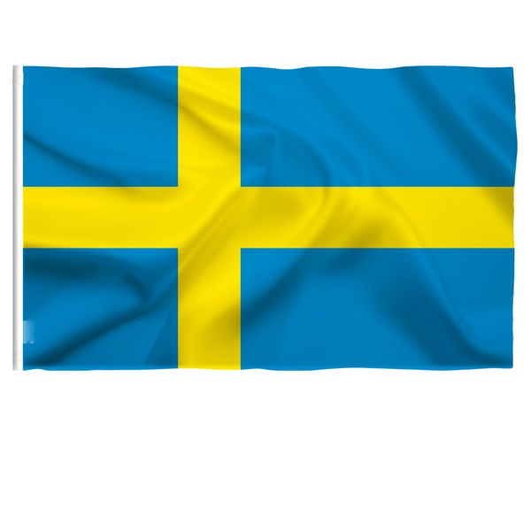 

90 x 150cm swedish flag polyester banner swedish home decoration activity flags
