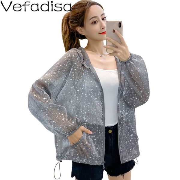 

women's jackets vefadisa star print sunscreen coat women sun protection clothing 2021 short summer jacket loose qyf3064, Black;brown