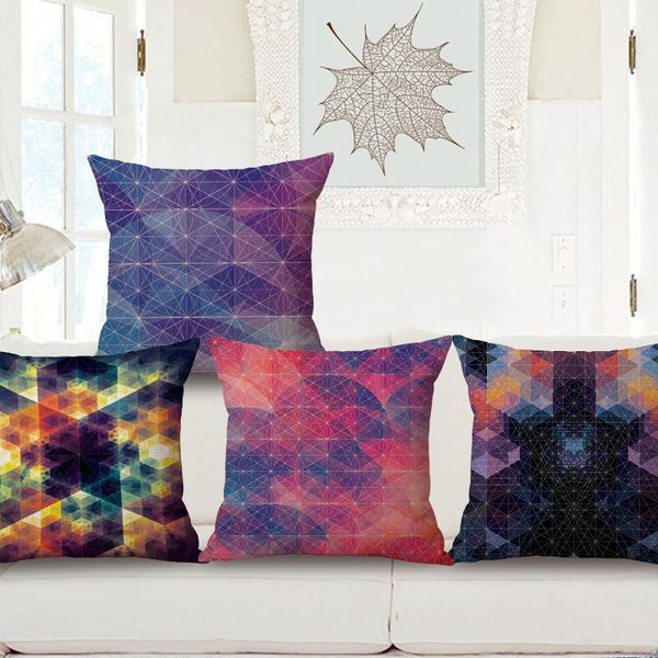 

color intrigue geometry cotton cushion set home furnishing sofa pillow
