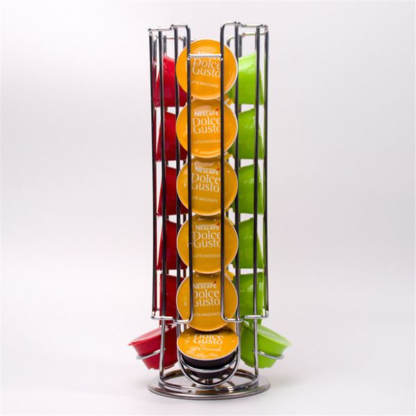 

dolce gusto coffee pod holder rotating rack 24 pcs coffee capsule stand capsules storage for dolce gusto display metal kitchen supplies