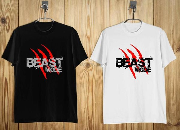 

beast mode marshawn lynch mens t shirt black white s 2xl, White;black