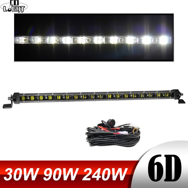 

6d 30w-240w offroad 4x4 led bar work lights combo for jeep 4x4 4wd atv uaz suv driving truck auto led light bar 12v 24v