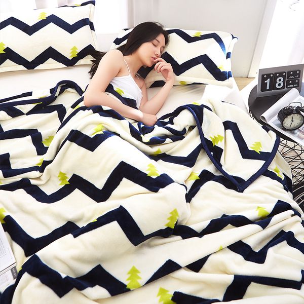 

autumn and winter coral fleece blanket flannel single thick-style towel quilt nap sofa air conditioning cover leg blanket thin