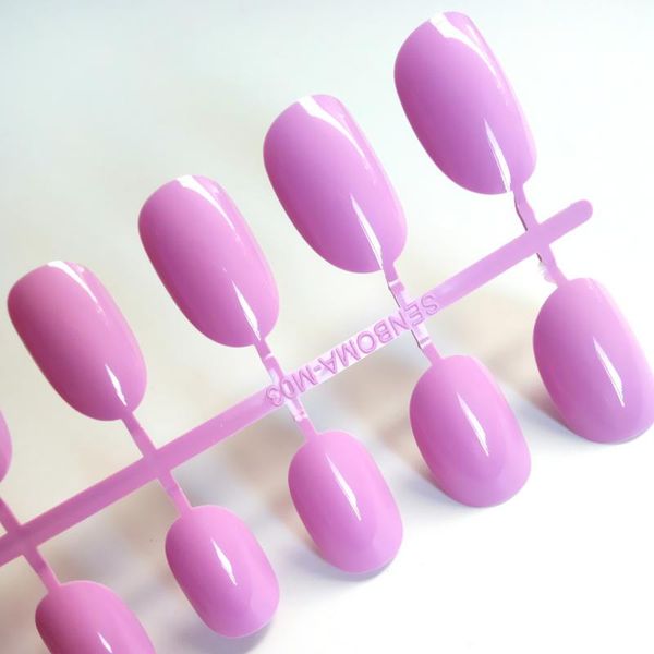 

24 pcs fake nails pink purple false nails for finger press on nail diy manicure tools lady faux ongles 316q, Red;gold