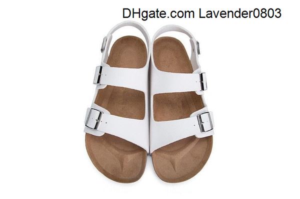 

new brand brik monterey summer beach men women flats sandals cork casual slippers with buckle open-toed genuine leather shoes size 35-46, Black