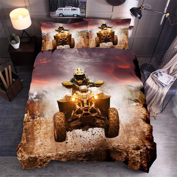 

3d printing extreme sport bedding set quilt cover kids' gift boys'bedroom decoration x-sports bedclothes  size king size
