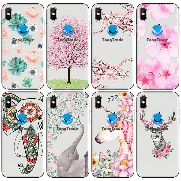 

tongtrade] soft silicone tpu case for apple iphone 11 pro max x xs 8 7 6 5 4 huawei p30 p20 pro xiaomi 10 artsy flower cartoon animal case