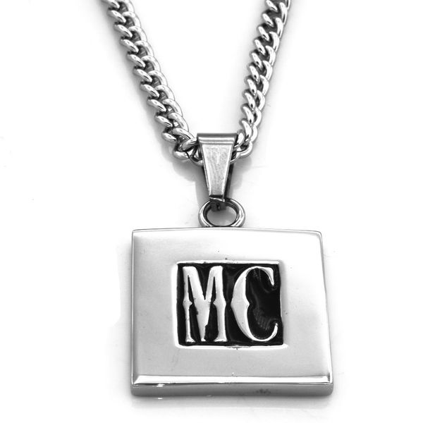 

fanssteel customized s.steel jewelry club 2 initials block letters alphabet monogram name pendant chain necklace persionalized gift, Silver