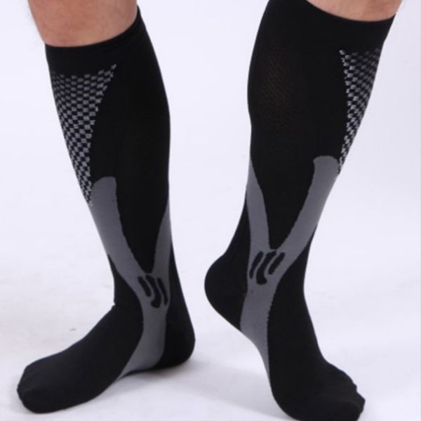 

professional compression men socks women leg support stretch compression socks below knee breathable travel activities fit, Black