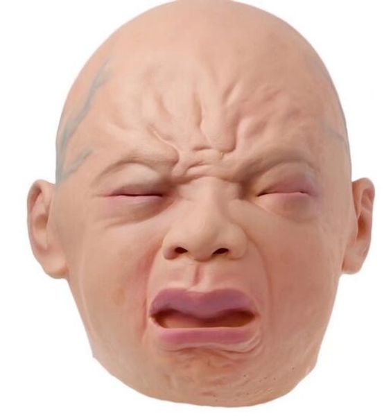 Máscara de silicone Prop Creepy Baby Full Head Látex Rubber Masquerade Masquerade Party Funny Party Face Masks Halloween WL1270