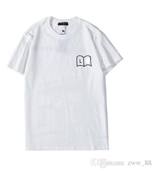 

20ss book university building summer street wear europe paris fashion men cotton tshirt casual women tee t-shirt s-2xl, White;black