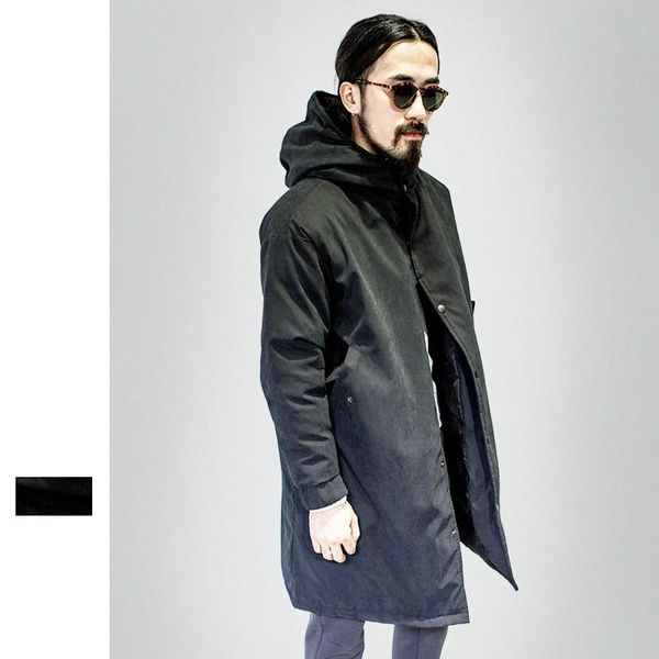 

зима новый стиль свободные капюшоном персиковая кожа большой хлопок пальто сплошной цвет длинный размер парки, Black