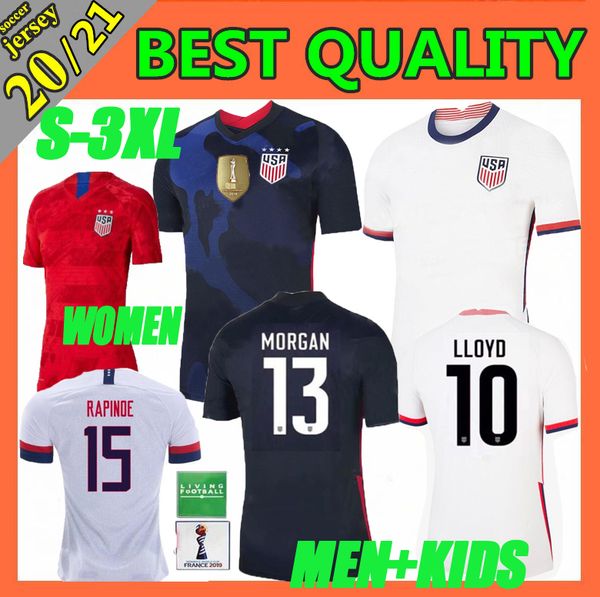 

новый 2020 женщины мужчины copa america футбол джерси lloyd ripinoe krieger сша 4 звезды 19 20 21 pulisic сша футбол рубашка, Black;yellow