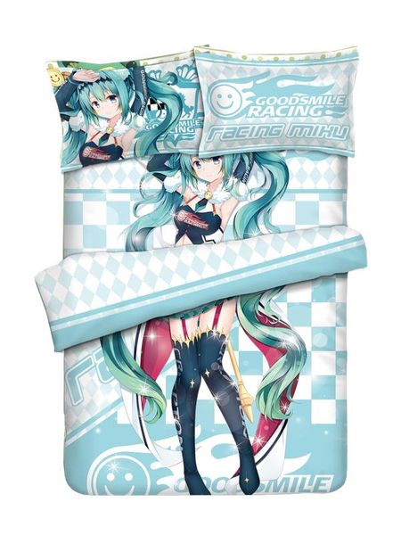 

racing mikuÂ waifu anime character2020 3d bed sheets and pillowcases bedding