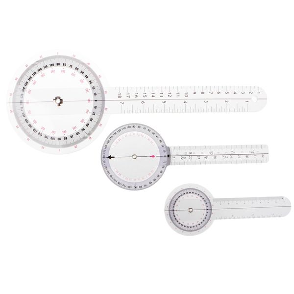 

3pcs/set plastic 360 degree goniometer angle protractor ruler measure medical