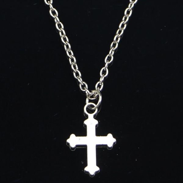 

20pcs new fashion necklace 19x12mm double sided cross silver pendants short long women men colar gift jewelry choker