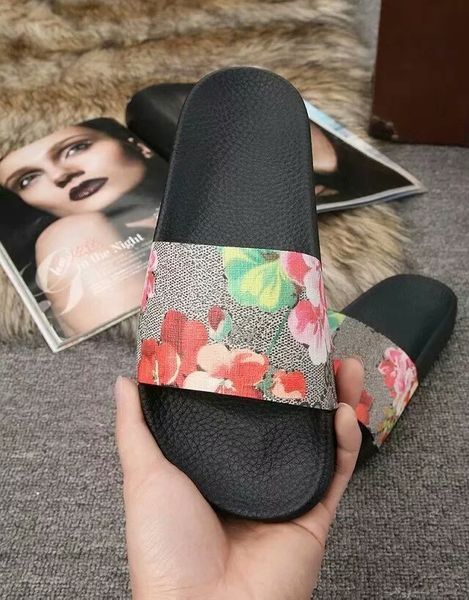 

rubber slide sandal floral brocade men slipper gear bottoms flip flops women striped beach causal slipper, Black