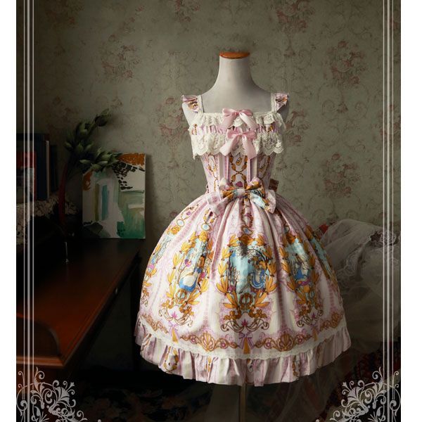 

alice sweet printed lolita jsk dress ~ magic party, Black;red