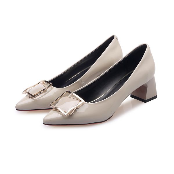 

single genuine leather coarse with sharp shallow mouth four seasons shoe wind hundred hasp paper set foot comfortable woman shoes, Black;white