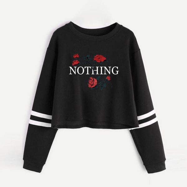 

womens hoodies pullover valentine korean hoodie rose printing womens clothing sweatshirt streetwear, Black
