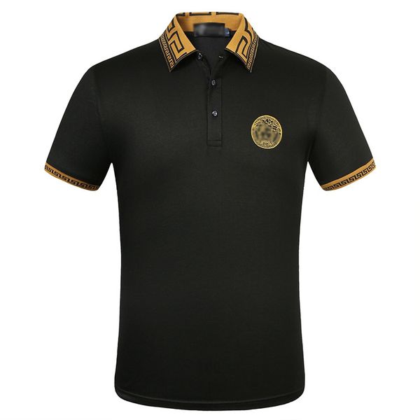 

Spring and ummer popular model men 039 cotton embroidery hort leeved t hirt original lapel polo hirt de igner polo hirt male, White;black