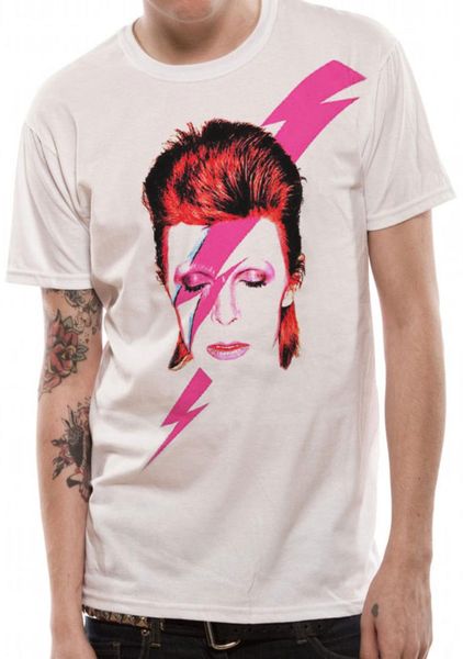 

david bowie aladdin sane official glam rock music tee t shirt mens men's t shirts short sleeve o neck cotton, White;black