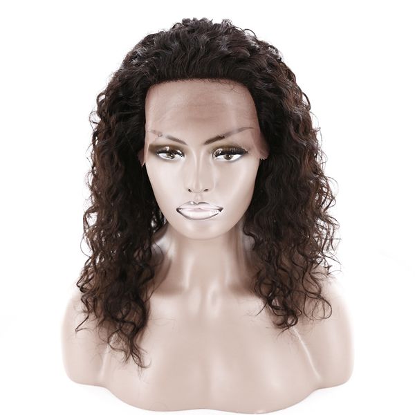 

est remy brazilian hair wig 18inch afro kinky europe africa 100% human hair lace front wig for black women, Black;brown