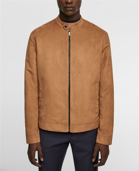 

Spring Autumn Mens Designer Jackets Fashion Mens Solid Outerwear Casual Stand Collar Coat with Zipper