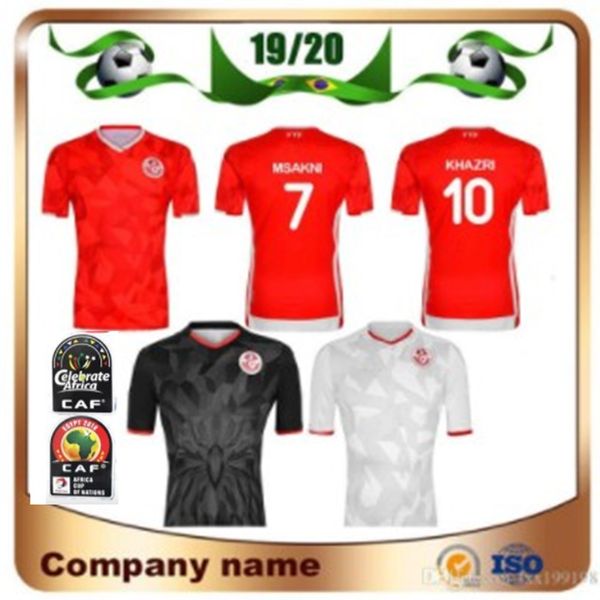 

New 2019 2020 Tunisia Soccer Jerseys 19 20 Home Red 7 MSAKNI 10 KHAZRI Soccer Shirt KHALIFA SASSI MAALOUL Tunisia Football uniform