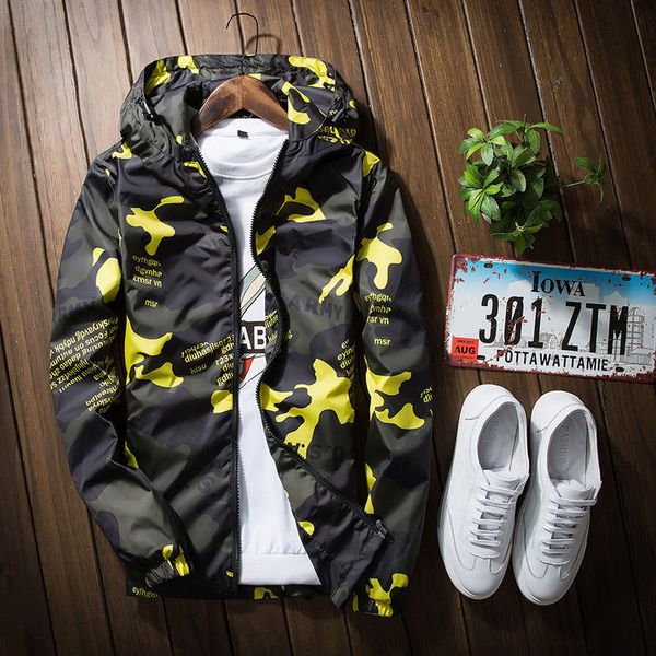 

new jackets men 's spring waterproof hooded outdoor teen camouflage jacket, Black