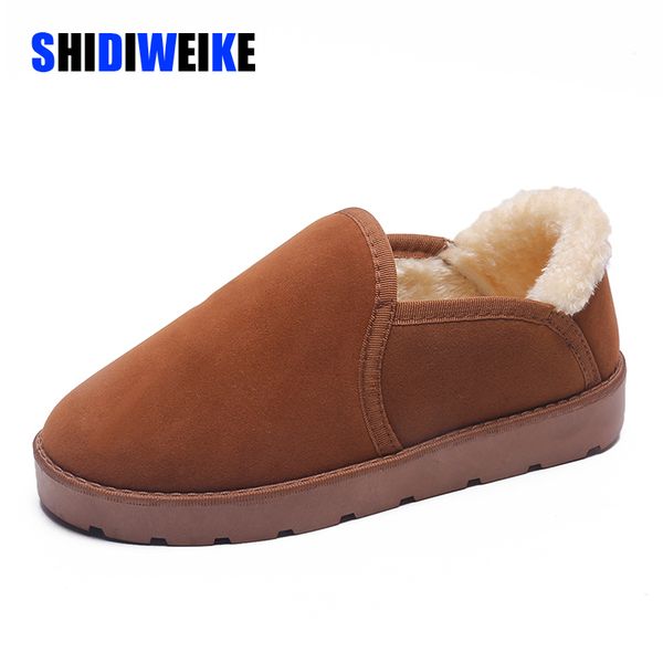 

women winter snow ankle boots women warm flats faux suede leather waterproof house boots platform shoes botas mujer booties g940, Black