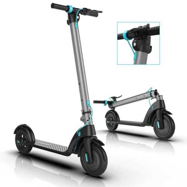 

folding electric scooter waterproof e-scooterportable skateboard 250w motor 23km/h 10 inch tire 2 wheel electric scooter