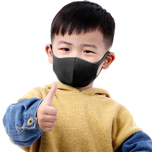 

Children Cartoon Anti Pollution Breathable washable Face Mask Black Earloop Reusable Dustproof Mouth Muffle Kids Protective Equipment
