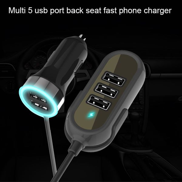 Long Cable Back Seat Car Charger For Iphone Samsung 5 8a 5 Usb Car
