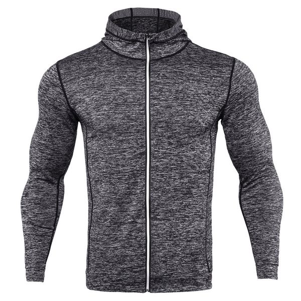 

men running sport hoodie sweatshirt gym fitness training outerwear jackets male compression quick dry jogging crossfit clothing