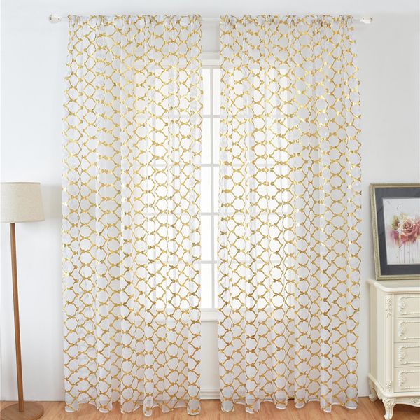 2019 40x79 Sheer Curtains Lantern Print Window Screen Curtains For