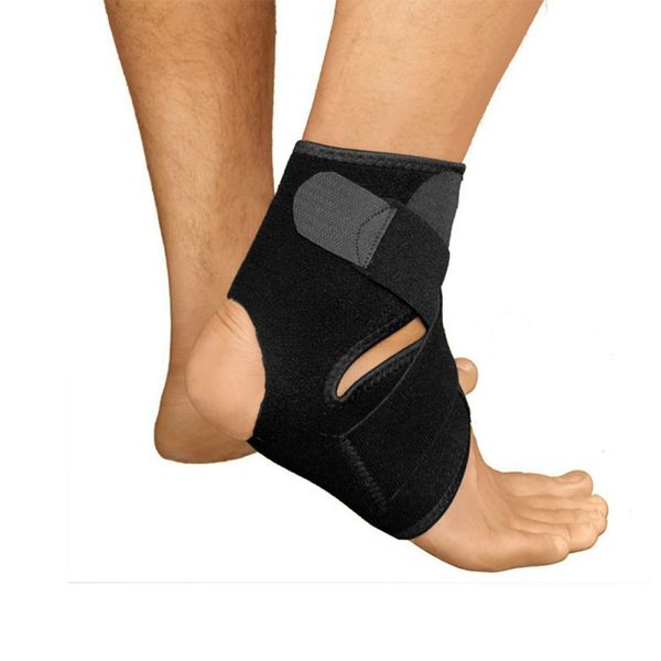 

outdoor adjustable elastic foot ankle support sports guard protector football basketball ankle brace accessories, Blue;black