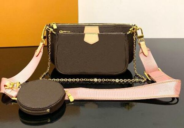 

favorite multi pochette accessories handbag purse genuine leather l flower shoulder crossbody bag ladies purses 3 pcs purse new