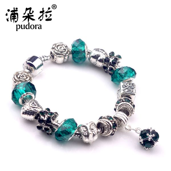 

crystal beads bracelets creative europe and america fashion pan multi-diy pull bracelets selling, Silver