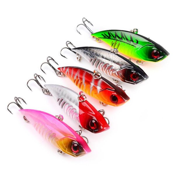 

mixed 5 color 6.5cm 11g vib hard baits & lures 6# hook fishing hooks fishhooks artificial plastic bait pesca accessories