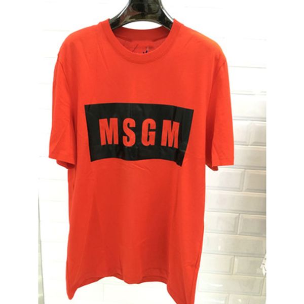 

mens конструктора футболка trend письмо msgm тройники повседневная печать с коротким рукавом сыпучие мода топы для женщин пара 2019 лето нов, White;black