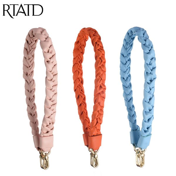 

new classic knitting genuine leather shoulder strap design ladies handle for women bags strap chic bag belts, Black