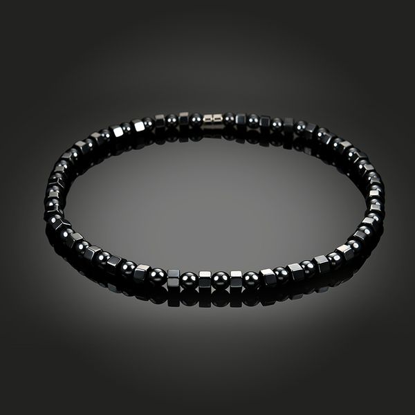 

stylish black hematite magnetic beads man necklace fashion nature stone beads women necklace jewelry gifts, Golden;silver